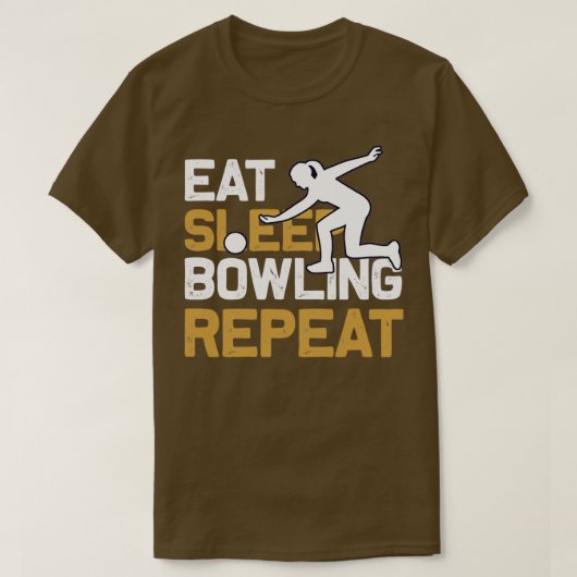 Bowling Skittles Geschenk BUTTONE Buttone schlafen T-Shirt (Design vorne)