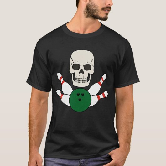 BOWLING SKULL T - Shirt Design for Men (Vorderseite)