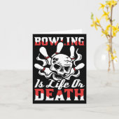 Bowling Skull Team - Alley League Bowler Karte (Gelbe Blume)