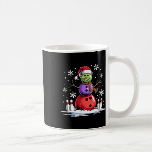Bowling Snowman Bowling Player Weihnachtsmannmütze Kaffeetasse (Rechts)
