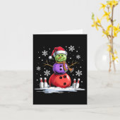 Bowling Snowman Bowling Player Weihnachtsmannmütze Karte (Gelbe Blume)