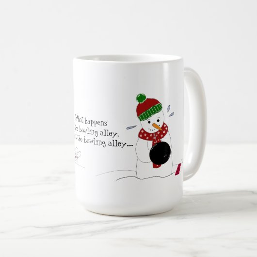 Bowling Snowman Kaffeetasse (VorderseiteRechts)