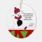 Bowling Snowman Keramikornament (Links)