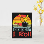 Bowling So rolle ich das Sunset Retro Bowler Kid Karte (Gelbe Blume)