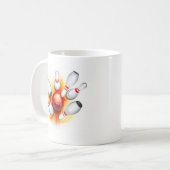 Bowling-Spiel (oberste Ansicht) Kaffeetasse (Vorderseite Links)