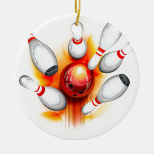 Bowling-Spiel (oberste Ansicht) Keramik Ornament