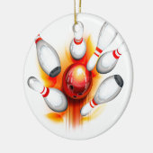 Bowling-Spiel (oberste Ansicht) Keramik Ornament (Links)