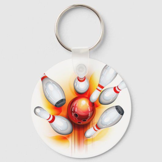 Bowling-Spiel (oberste Ansicht) Schlüsselanhänger (Vorderseite)