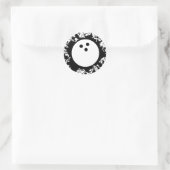 Bowling splatz runder aufkleber (Tasche)