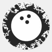 Bowling splatz runder aufkleber (Vorderseite)