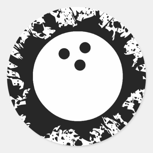 Bowling splatz runder aufkleber (Vorderseite)