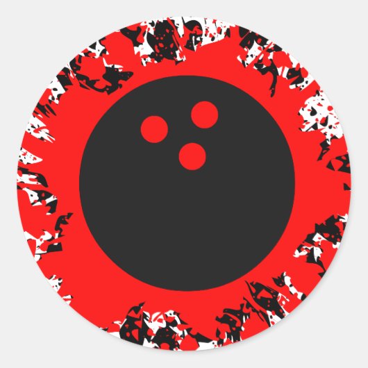 Bowling-Splatzer Runder Aufkleber (Vorderseite)