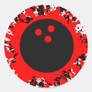 Bowling-Splatzer Runder Aufkleber