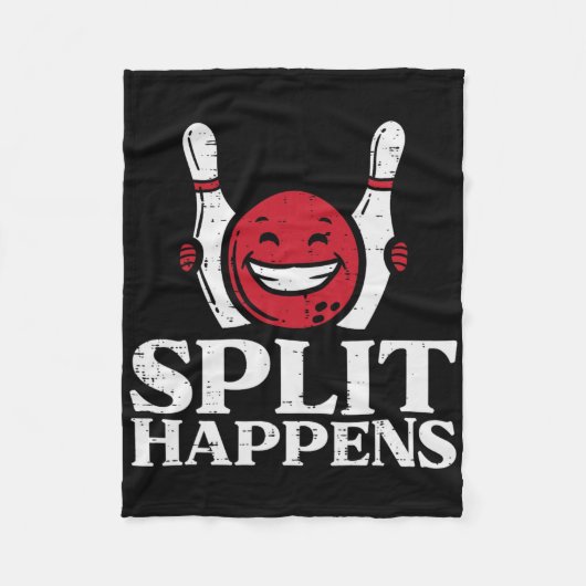 Bowling Split Happens Funny Spaß Bowler Mannschaft Fleecedecke (Vorderseite)