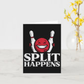 Bowling Split Happens Funny Spaß Bowler Mannschaft Karte (Gelbe Blume)