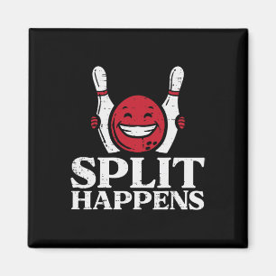 Bowling Split Happens Funny Spaß Bowler Mannschaft Magnet