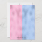 Bowling Sport Blue and Pink Gender Reveal Party Einladung (Rückseite)