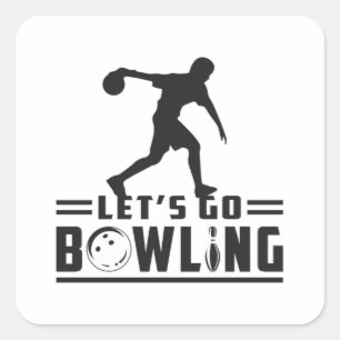 Bowling Sport Bowler Strike Bowl Funny Geschenk Id Quadratischer Aufkleber