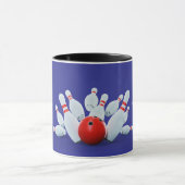 Bowling-Sport Kugel und Pins treffen! Tasse (Zentrum)