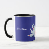 Bowling-Sport Kugel und Pins treffen! Tasse (Links)