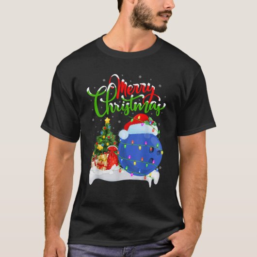 Bowling Sports Lover Xmas Dekoration Santa Bowling T-Shirt (Vorderseite)