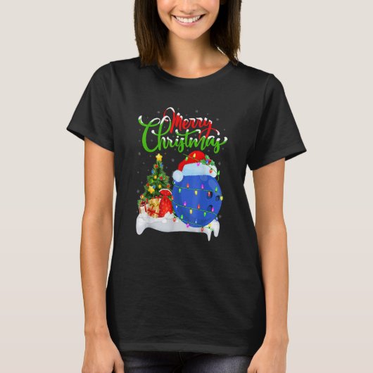 Bowling Sports  Xmas Decoration Santa Bowling Chri T-Shirt (Vorderseite)