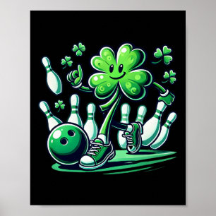 Bowling St. Patrick's Day Jungen Kinder Shamrock S Poster