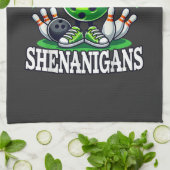 Bowling St. Patrick's Day Schabernack Geschirrtuch (Gefaltet)
