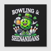 Bowling St. Patrick's Day Schabernack Magnetkarte (Vorderseite)