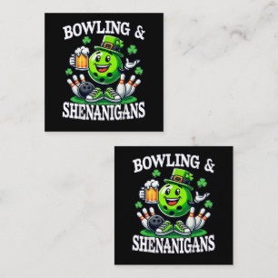 Bowling St. Patrick's Day Unfug Quadratische Visitenkarte