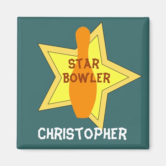Bowling Star Personalisiert Magnet (Vorne)