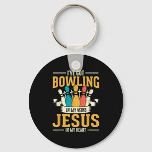 Bowling steckt in meinen Adern, Jesus in meinem He Schlüsselanhänger