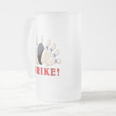 Bowling: Streik! Mattglas Bierglas (Vorderseite Links)