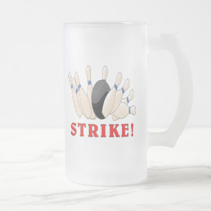 Bowling: Streik! Mattglas Bierglas