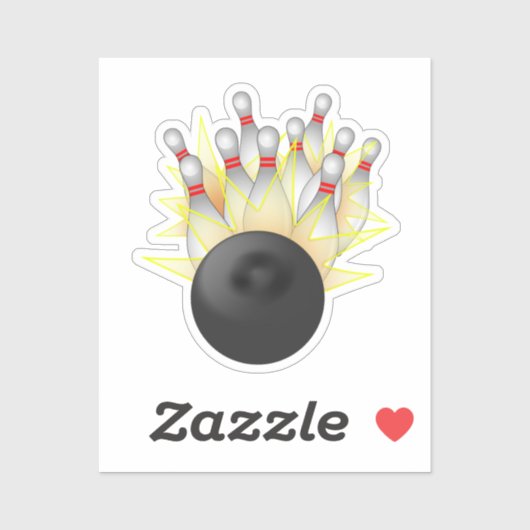 Bowling Strike Aufkleber (Blatt)