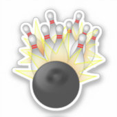 Bowling Strike Aufkleber (Vorderseite)