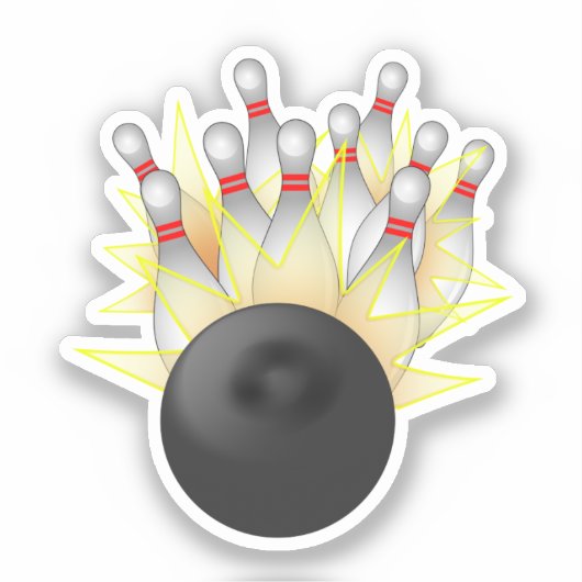Bowling Strike Aufkleber (Vorderseite)