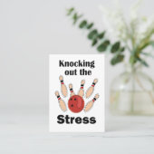 Bowling Strike, der Stress ausschaltet, Bowling-Tr Visitenkarte (Stehend Vorderseite)