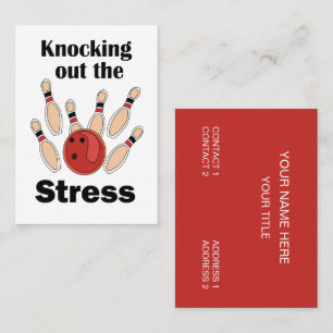 Bowling Strike, der Stress ausschaltet, Bowling-Tr Visitenkarte