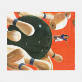 Bowling Strike Fleecedecke (Vorderseite (Horizontal))