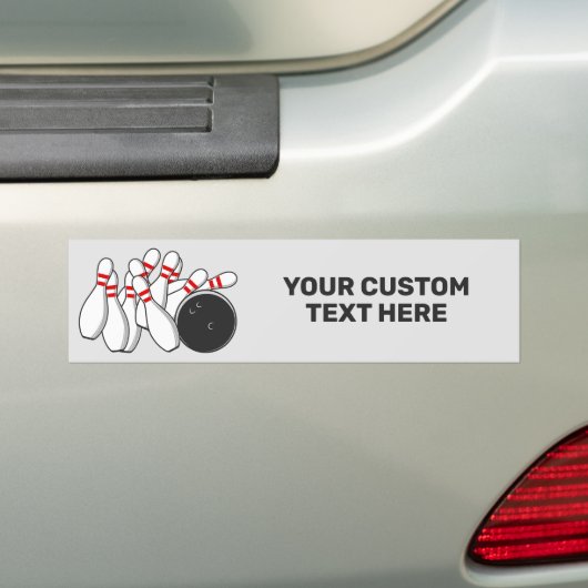 Bowling-Strike für benutzerdefinierten Text Autoaufkleber (Auf Auto)