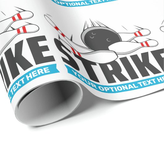 Bowling-Strike für benutzerdefinierten Text Geschenkpapier (Rolleneckpunkt)