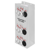 Bowling-Strike für benutzerdefinierten Text Geschenktüte Für Weinflaschen (Rückseite Schrägansicht)