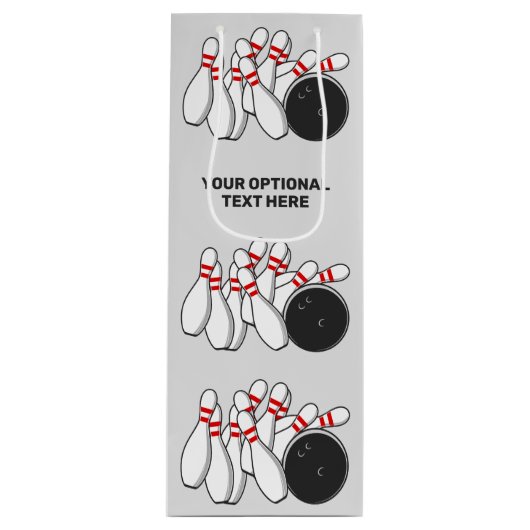 Bowling-Strike für benutzerdefinierten Text Geschenktüte Für Weinflaschen (Vorderseite)