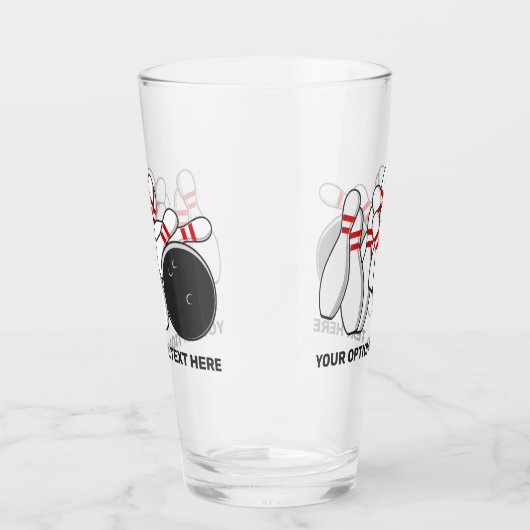 Bowling-Strike für benutzerdefinierten Text Glas (Rechts)