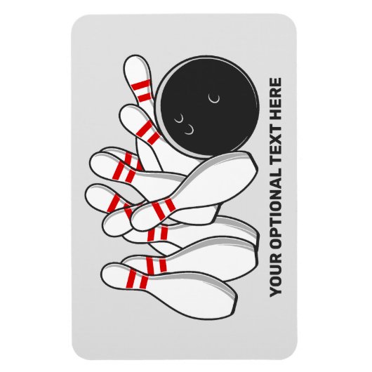 Bowling-Strike für benutzerdefinierten Text Magnet (Vertikal)
