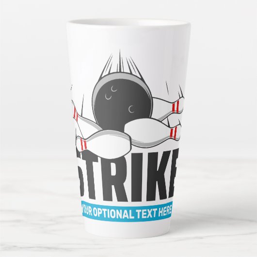 Bowling-Strike für benutzerdefinierten Text Milchtasse (Vorderseite)