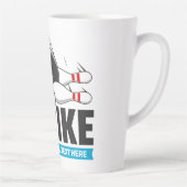 Bowling-Strike für benutzerdefinierten Text Milchtasse (Rechts)