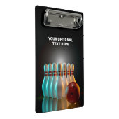 Bowling-Strike für benutzerdefinierten Text Mini Klemmbrett (Schrägansicht)