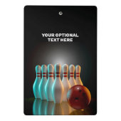 Bowling-Strike für benutzerdefinierten Text Mini Klemmbrett (Rückseite)
